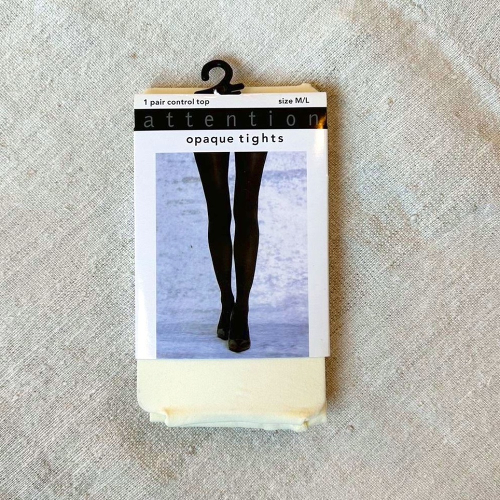 Nos opaque white nylon stockings